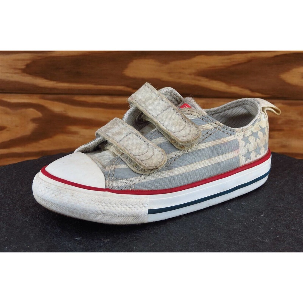 Converse All Star Toddler Boys 7 Medium‎ Beige Low Top Fabric 767796F
